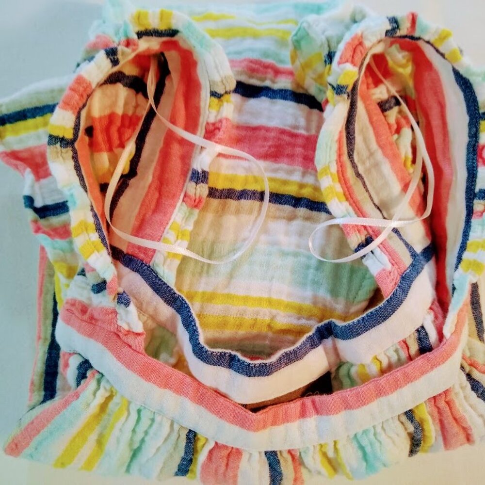 NWOT Style & Co M 100% cotton top multi-color stripes - Picture 6 of 8